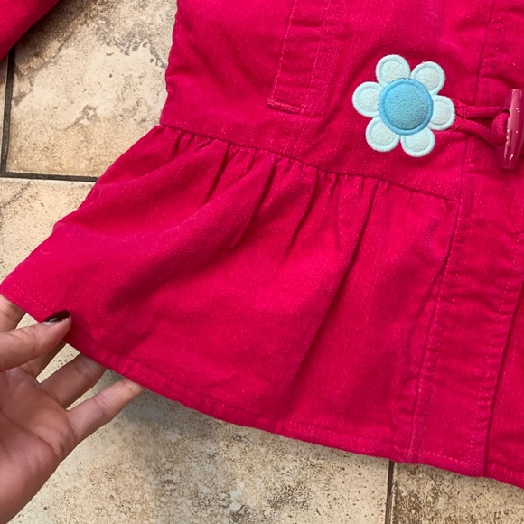 Gymboree pink velour girls size M/7-8 coat. - Picture 4 of 7